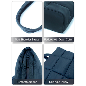 Grand sac à main rembourré en polyester pour femmes avec logo personnalisé Sac à main rembourré Compartiments pour ordinateur portable Sacs fourre-tout matelassés pour l'hiver Fabricant - Product Image 3