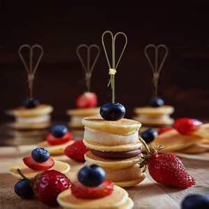 Pics à cocktail en bambou de 6 pouces brochettes cure-dents pour apéritifs choix alimentaires avec noeud en boucle pour barbecue événements fête - Product Image 6