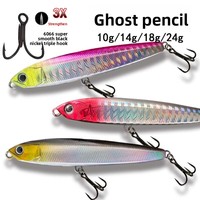Leurre de pêche type crayon coulant, très populaire, pour lancer ultra-loin, avec fonction de twitching, appât artificiel dur avec hameçons