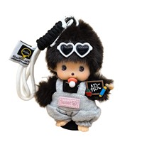 Porte-clés en PVC souple avec personnage de dessin animé mignon pour accessoires de voiture, sac et sac à dos