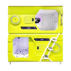 Lit Capsule Commercial pour <span class=keywords><strong>Auberge</strong></span> Capsule Lit Superposé Escaliers En Acier Lumière LED Rideau Privé Capsule Lit Dosettes De Couchage - Product Image 5