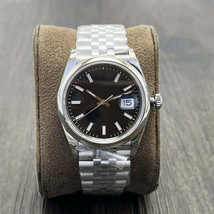 2025 montre mécanique pour hommes de haute qualité avec bracelet en acier et cadran marron calendrier montre mécanique d'affaires - Product Image 1