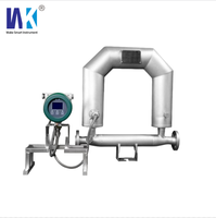 Débitmètre Coriolis en acier inoxydable personnalisable, connexion à bride, haute précision 0,2 %, sortie numérique LCD pour liquides et huiles