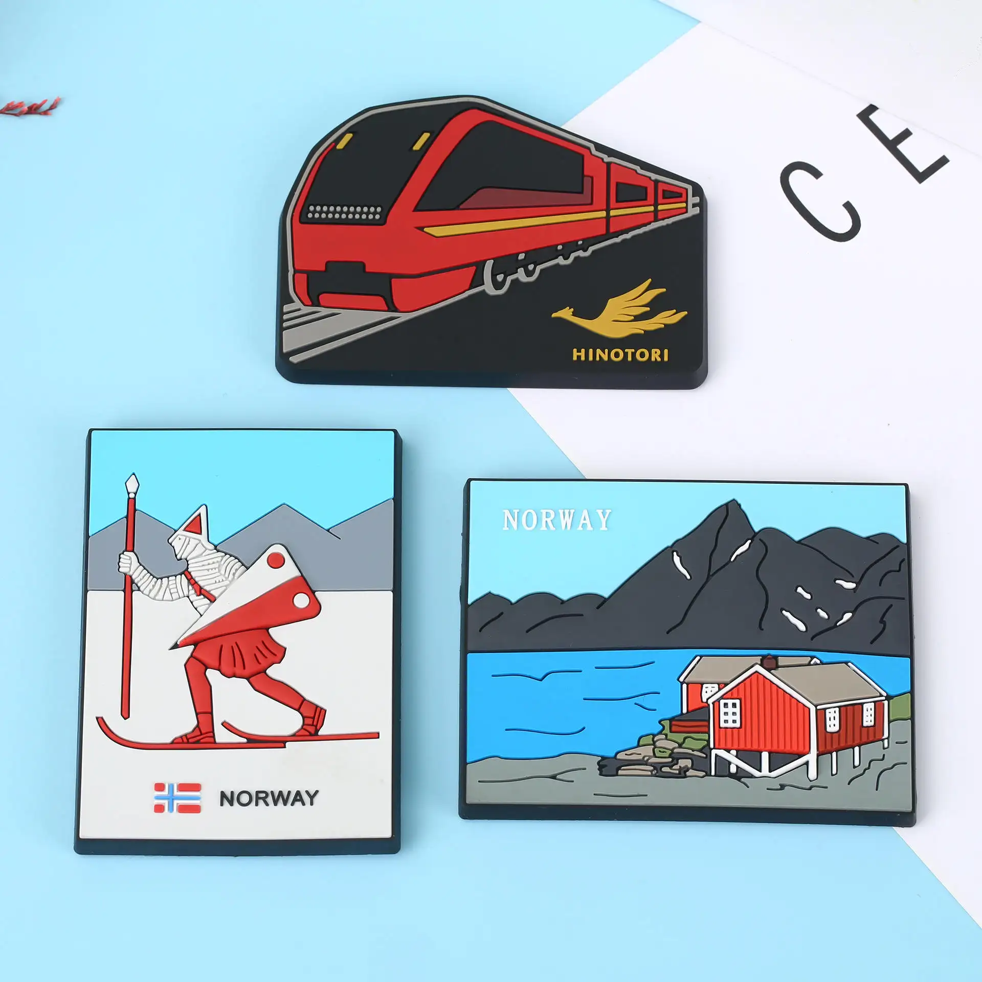 Hoge Kwaliteit Aangepaste Norway Verschillende Land Trein Reizen Pvc Koelkast Stickers Koelkast Magneet