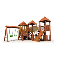 Toboggan de jardin en bois et plastique de bonne qualité pour enfants, installations de divertissement extérieures non motorisées, ensemble balançoire