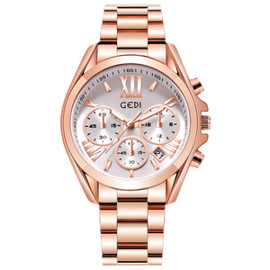 Montre pour femme transfrontalière avec bracelet en acier, style professionnel, montre-bracelet en acier inoxydable, étanche, calendrier - Product Image 5