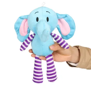 Mainan Gajah Empuk Lucu Kustom dengan Telinga Besar Mainan Lembut Biru Mainan Hewan Gajah Mewah