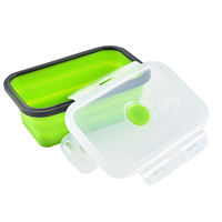 Lonchera Rectangular de Silicona de 500 ml, Duradera, Hermética, Apta para Microondas y Lavavajillas, Libre de BPA, Ecológica