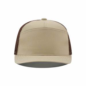 Casquette de baseball légère en maille avec logo brodé micro-courbé et coutures, style camionneur, sept pièces - Product Image 3
