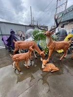 Support Oem lion éléphant grandeur nature en fibre de verre figurine/10ft safari éléphant statue accessoires/safari éléphant statue girafe statue