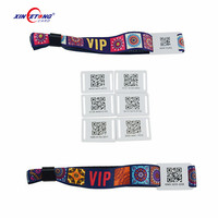 Bracelet tissé personnalisé et économique avec puce NFC pour billet d'entrée de festival musical, impression de code QR
