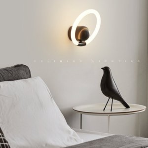 Lámpara de Pared de Latón Iluminada de 360° con Diseño Geométrico Creativo, con Tubo de Luz LED Acrílico para Sala de Estar, Dormitorio, Mesita de Noche - Product Image 6