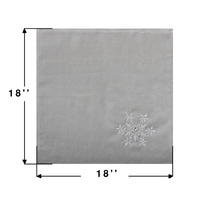 OWENIE flocons de neige paillettes de soie argent brodées décoration de table de dîner tissu personnalisé serviettes de noël ensemble de 4
