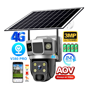 V380Pro 3MP 4G IP66 AOV PTZ Solar <b>Security</b> <b>Camera</b> Blacklight Night Vision 6PCS Dual Core LED 8W Solar Panel 8000mAh Battery - Product Image 1