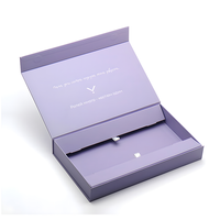 Boîte cadeau en carton rigide violet écologique et recyclable, emballage personnalisé, boîte pliante magnétique, boîte de rangement cosmétique