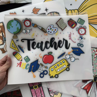 Autocollants de transfert thermique en plastisol personnalisables, lavables, à motifs de dessins animés, les plus vendus