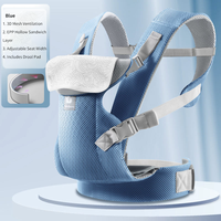 Portabebés Ergonómico de Algodón para Recién Nacidos y Niños Pequeños, Ajustable, Suave, con Soporte para Espalda y Hombros