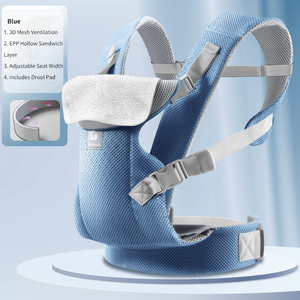 Porte-bébé ergonomique <span class=keywords><strong>en</strong></span> coton pour <span class=keywords><strong>nouveau</strong></span>-<span class=keywords><strong>né</strong></span> et tout-petit, écharpe réglable et douce avec soutien dorsal et épaules - Product Image 5
