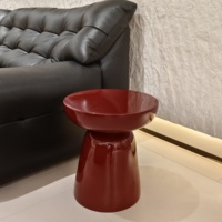Table d'appoint ronde en fibre de verre Table à thé Table basse en forme de bol de restaurant