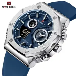 Yeni sıcak satış NAVIFORCE 9216T SBEBE mavi arama TPU band mens saatler kuvars Analog fonksiyonu ile Boy hediye için kol saati Relojes