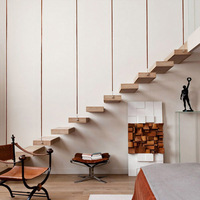 Escalier Flottant Très Demandé : Escalier Flottant Intérieur Personnalisé en Bois Massif avec Marches Antidérapantes pour Loft, Maison et Appartement
