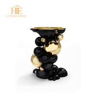 Table basse moderne italienne de luxe en acier inoxydable, conception de coffre sphérique, table d'appoint avec plateau en laiton, tables basses de salon pour villa