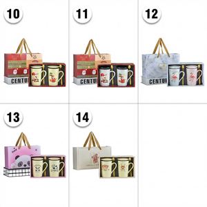 Juego de 2 Tazas de Café de Cerámica para Pareja con Tapa y Cuchara, Caja de Regalo de Lujo Personalizada, Venta al por Mayor para Bodas, Cumpleaños, Regalos Corporativos y Festivos - Product Image 4