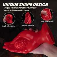 Dildo en silicone liquide à texture grenade en forme de main, plug anal fantaisie, masseur de prostate, jouet pour adulte