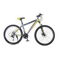 Vélo de montagne tout-terrain en acier avec freins à double disque, logo personnalisé, 21 vitesses, 26 pouces, fourche à suspension pneumatique 15 kg, pneu 26x2.6 pouces