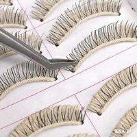 Vente en gros de faux cils faits à la main, 10 paires, cils naturels longs, épais et volumineux, noirs, 216/217