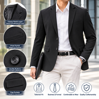 Veste de costume professionnelle à deux boutons, revers cranté, coupe classique, en coton antibactérien, plusieurs couleurs unies, uniforme de personnel, blazer personnalisé