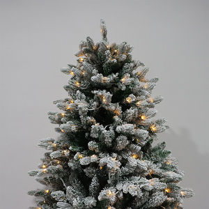 2026 Wholesale Indoor 4/5/6/7/8FT Pre Lit Flocked PE Snowflake Realistic <strong>Artificial</strong> Christmas <strong>Tree</strong> with Led <strong>Light</strong> - Product Image 5