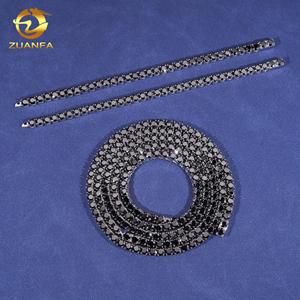 Ingrosso spedizione veloce 316L in acciaio inox <span class=keywords><strong>catena</strong></span> da Tennis ghiacciata gioielli Hip Hop nero Moissanite collana Tennis di diamanti - Product Image 6