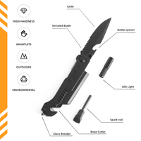 Couteau multi-outils de poche pliant multifonctionnel en acier inoxydable avec manche en aluminium