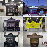 Vente en gros Tente d'exposition imprimée personnalisée sans quantité minimale de commande Toit 600D 300D 10x10 10*20 Publicité extérieure Événement Pop Up Tente Canopys Top