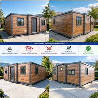 Maison conteneur extensible 20/30 pieds, conforme aux normes australiennes, capacité de charge neige 1,5 kN, 1 chambre, mini-maison mobile empilable clé en main, type bungalow