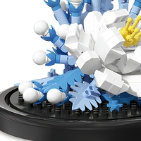 Ensemble de blocs de construction floraux 248 pièces, kit de modèle de jouet de construction en plastique ABS avec couvercle anti-poussière, décoration d'exposition bleue et blanche