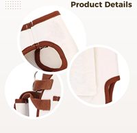 Sac à dos de transport pour animaux de compagnie à quatre pattes marron avec laisse, sangle d'épaule réglable, respirant, sac de voyage mains libres pour petits chiens et chats