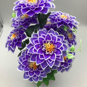 Flores de crisantemo en forma de bola de plástico de china, planta de flores artificiales, <span class=keywords><strong>buquet</strong></span> para decoración del hogar - Product Image 2