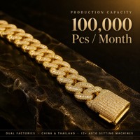 Bracelet cubain personnalisé de haute qualité avec baguettes de zirconium cubique, bijoux hip-hop personnalisés en moissanite, laiton plaqué or 14 carats, fabrication sous marque privée