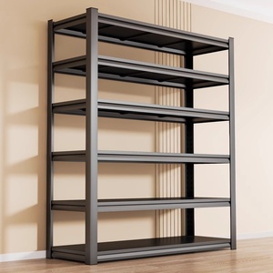 Scaffalatura a 6 Ripiani per Magazzino, Capacità 150 kg, Struttura in Filo Metallico, Nera, Antipolvere e Antiumidità, Installazione a Incastro - Product Image 4