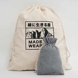 Calico Cotton <b>Canvas</b> Natural Color <b>Drawstring</b> <b>Bags</b> with Customized logo and Size for Wholesale Eco-friendly Promotional Gift <b>Bag</b> - Product Image 2
