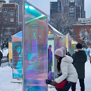 فيلم نوافذ أستروم ثنائي اللون |   فيلم زجاجي متغير اللون بألوان قزحية |   فيلم تأثير قوس قزح للديكور للعرض التجاري - Product Image 1