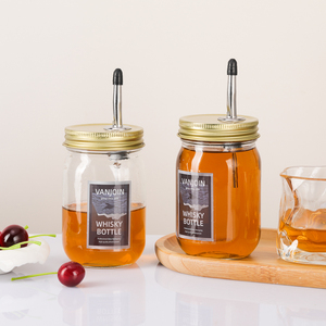 400ml Leak-proof Glass <span class=keywords><strong>Mason</strong></span> Jar với thép không gỉ đổ vòi cho giấm dầu rượu rượu xi-rô hoặc các chất lỏng khác - Product Image 1