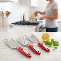 3-delige roestvrijstalen raspset, multifunctionele kaasrasp, groentesnijder, antislip TPR-handvat