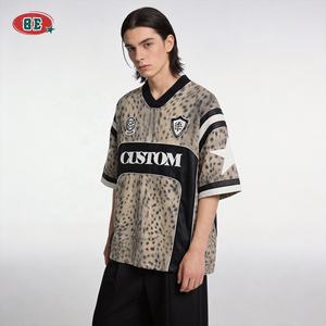 कस्टम शर्ट निर्माता हेवीवेट तेंदुए प्रिंट विंटेज टी शर्ट हिप हॉप शैली स्ट्रीटवियर पुरुषों की ओवरसाइज टी टी-शर्ट - Product Image 2