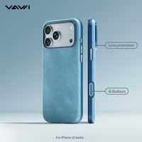 Étui magnétique VAWI L196 en tissu denim anti-traces de doigts avec motif pour iPhone 18 17 16 15 14 Pro Max, coque antichute à 4 coins