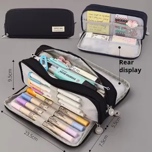 Astuccio Multistrato in Tessuto Oxford Grande Capacità 22x7x10cm, Cancelleria Creativa per Studenti delle Scuole Medie - Product Image 5