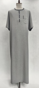 2025 Jubba marroquí para hombres árabe Thobe Kaftan hecho a mano con encaje delicado bordado seda Abaya elegante vestido bajo MOQ - Product Image 4