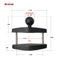 Support de tablette réglable avec rotule de 1,5 pouce pour poteau carré, adaptateur de fixation pour tube carré